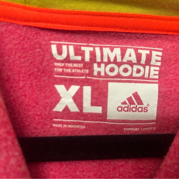 Adidas Women's Bright Pink Hoodie with Neon Accents - Picture 3 of 7